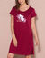 Chemise de nuit courte à manches courtes, imprimé koala (cerise)