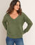 Pull décolleté dos avec liens à nouer, maille poilue (vert tilleul)