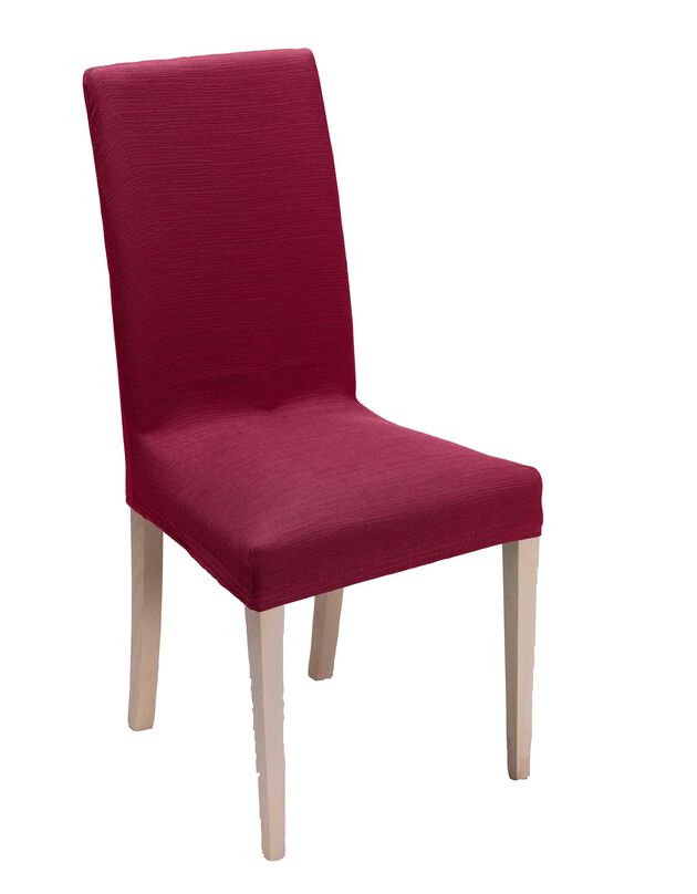 Housse chaise unie extensible - housse intégrale ou assise seule (bordeaux)
