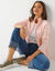 Veste polaire zippée manches longues (rose poudré)