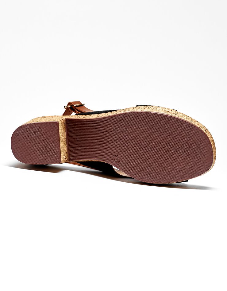 Sandales compensées dessus croisé noir (noir) Sandales compensées dessus croisé noir (noir)