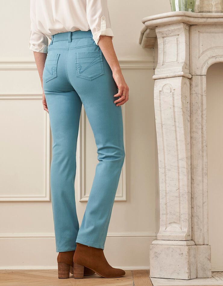 Pantalon droit, twill stretch (bleu grisé) Pantalon droit, twill stretch (bleu grisé)