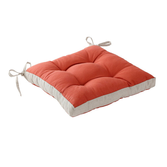 Galette de chaise bicolore - lot de 2 (terracotta)