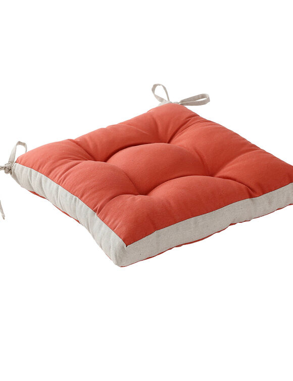 Galette de chaise bicolore - lot de 2 (terracotta)