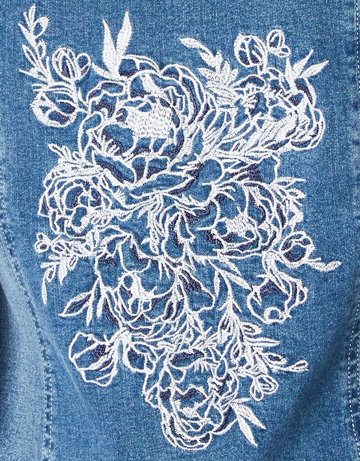 Veste brodée en jean (bleached)