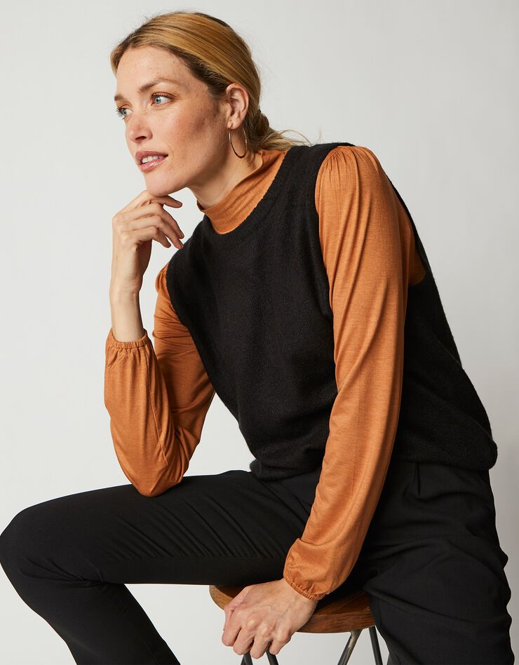 Pull sans manches col rond (noir) Pull sans manches col rond (noir)