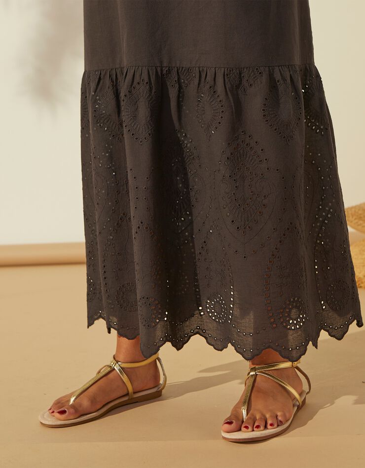 Robe longue, broderie anglaise (noir) Robe longue, broderie anglaise (noir)