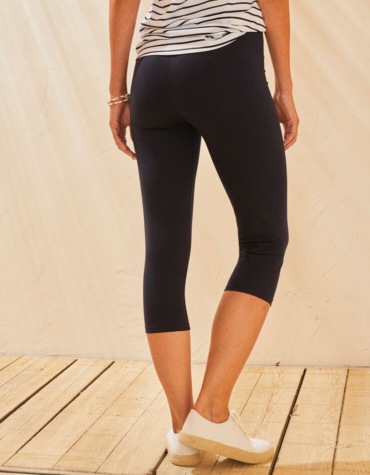 Legging corsaire uni maille stretch (marine) Legging corsaire uni maille stretch (marine)