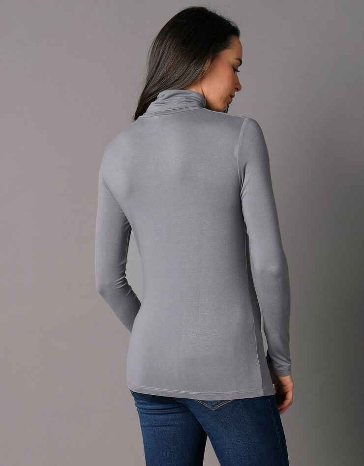 Sous-pull uni col roulé viscose stretch (gris) Sous-pull uni col roulé viscose stretch (gris)