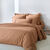 Linge de lit uni - percale de coton 72 fils/cm&sup2; (praline)