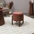Tabouret cylindrique, pieds en  bois (terracotta)