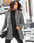 Manteau caban boutonné imprimé pied-de-poule aspect drap de laine (noir / blanc)
