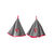 Torchons rond éponge brodée coquelicots - lot de 2 (gris)