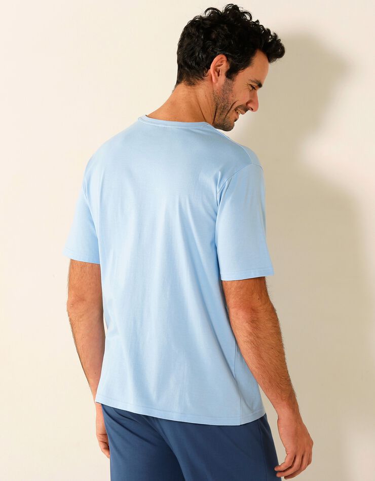 Tee-shirt pyjama manches courtes motif surf (bleu ciel) Tee-shirt pyjama manches courtes motif surf (bleu ciel)