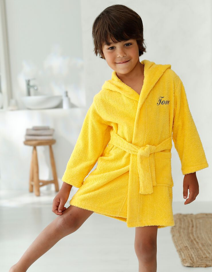 Peignoir à capuche enfant Minions® personnalisé éponge coton - 380g/m2 (jaune)
