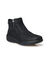 Boots compensées en croûte de cuir (noir)