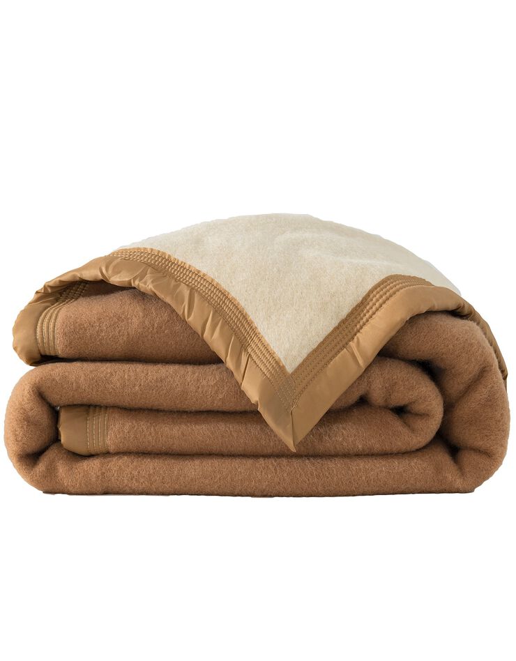 Couverture bicolore laine 600g/m2 (chamois)