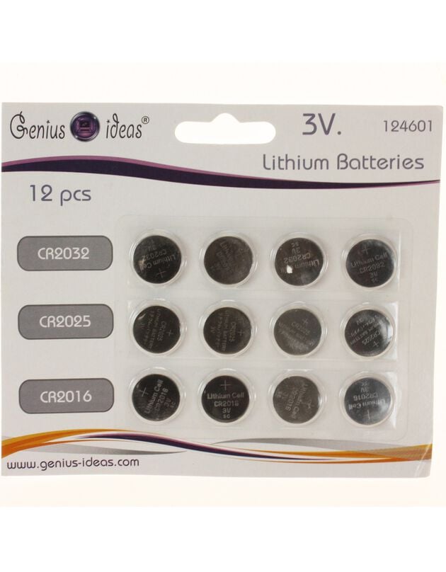 Piles boutons lithium 3V - lot de 12 (unique)