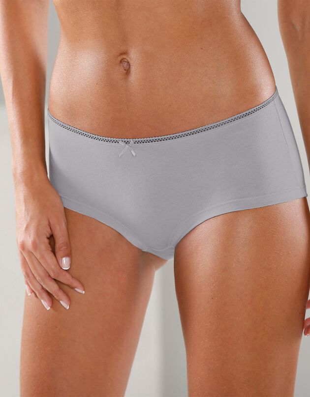 Shorty imprimé «motifs cœur» en coton – Lot de 4 assortis (noir / blanc)