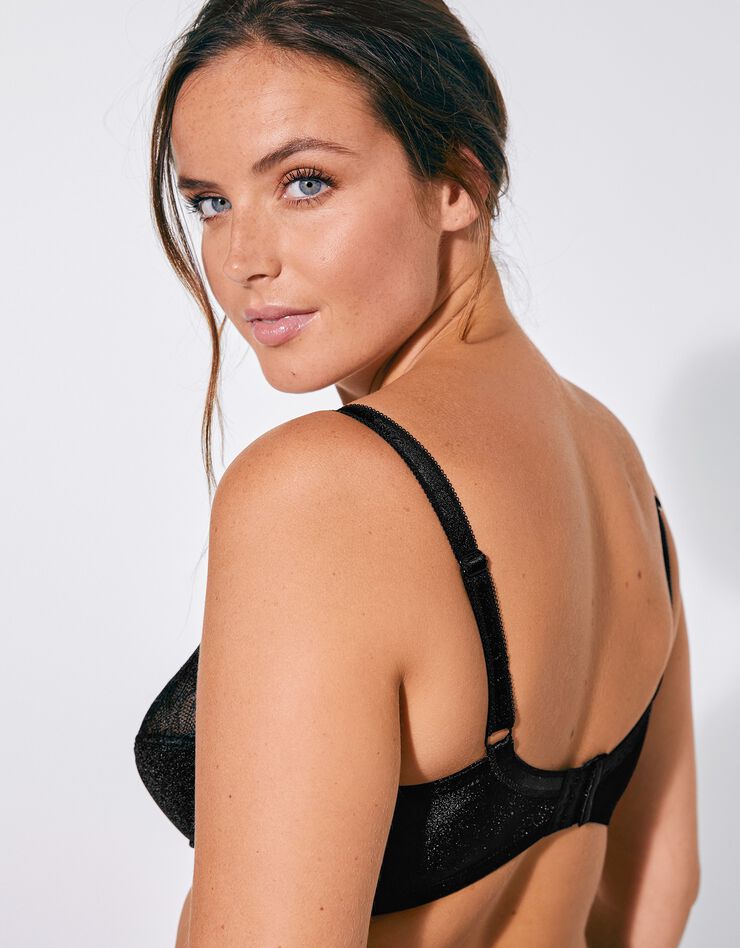 Soutien-gorge minimiseur dentelle et maille satinée - avec armatures (noir) Soutien-gorge minimiseur dentelle et maille satinée - avec armatures (noir)