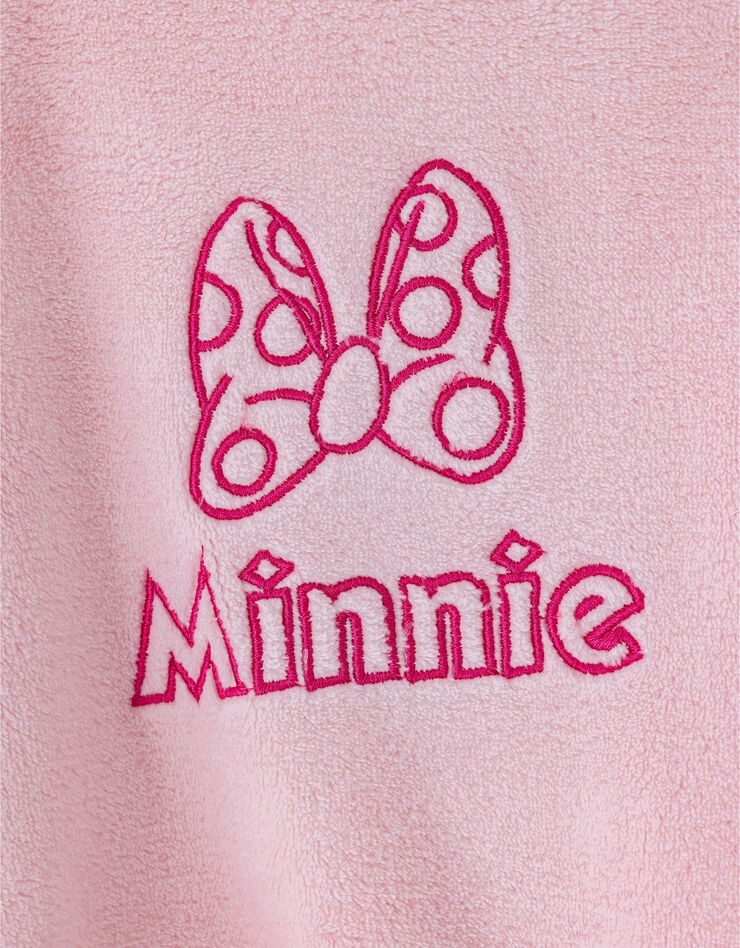 Robe de chambre capuche enfant Minnie® personnalisable - polaire (rose)