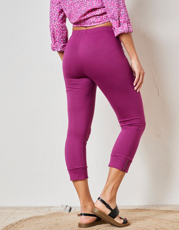 Legging 3/4, bas boutonné (prune) Legging 3/4, bas boutonné (prune)
