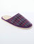 Chaussons mules plates silencieuses - imprimé carreaux (violet)