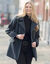 Manteau caban boutonné uni (anthracite chiné)
