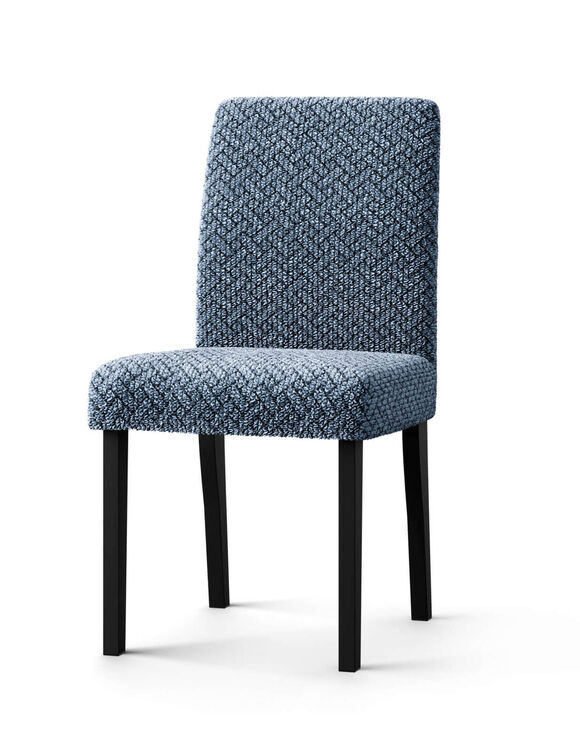 Housse bi-extensible microfibre gaufrée graphique spéciale chaise (bleu)