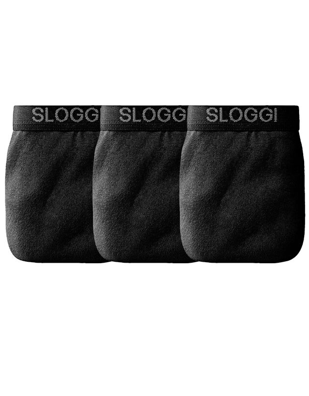 Slip fermé forme midi  - lot de 3 (noir)