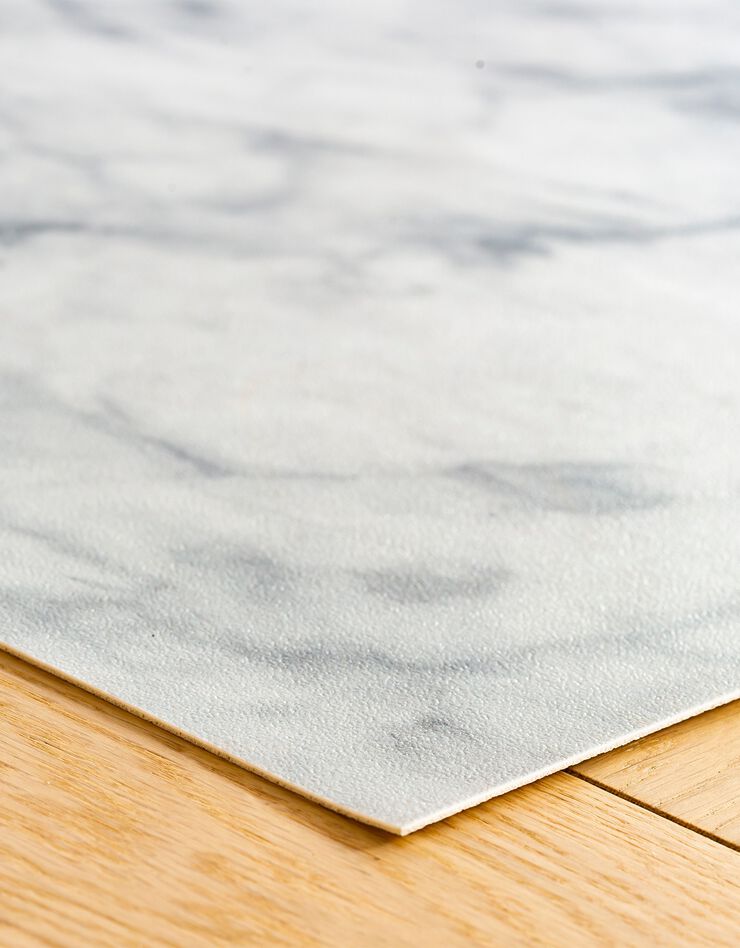 Tapis vinyle effet marbre blanc (blanc)