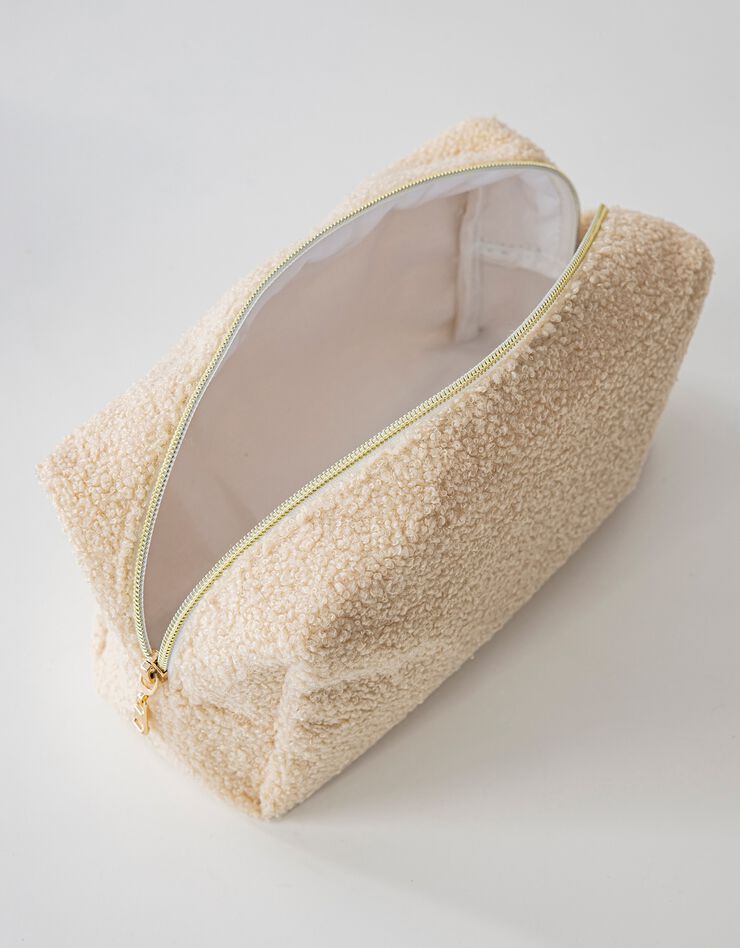 Trousse de toilette en bouclette sherpa (naturel)