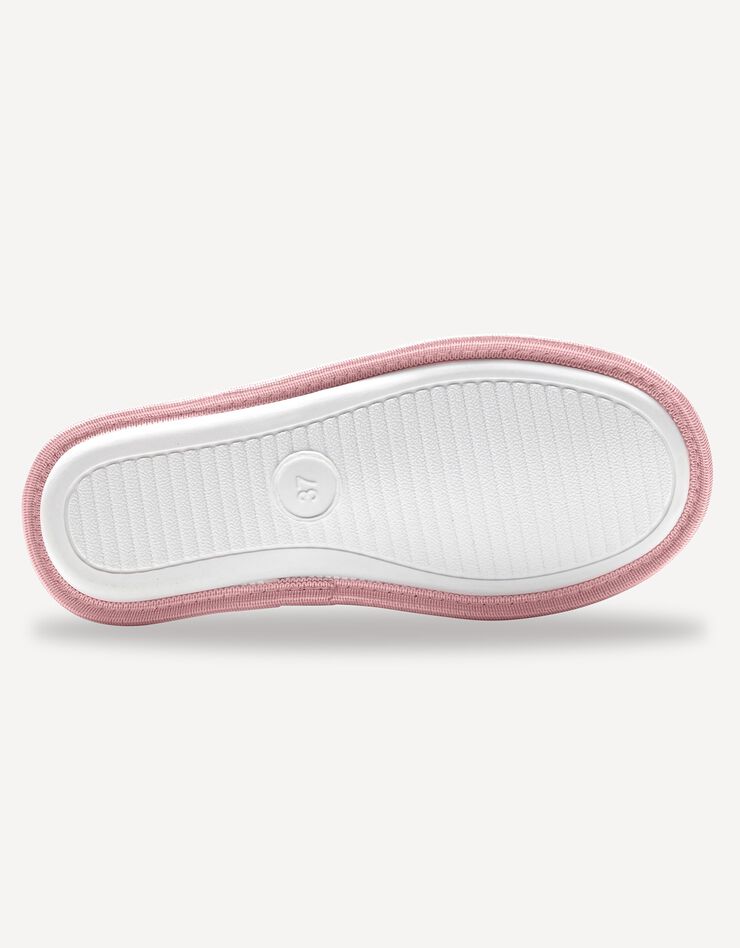 Mules plates coton imprimé rayé (rose) Mules plates coton imprimé rayé (rose)