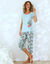 Pyjama pantacourt imprimé - coton modal (bleu ciel)