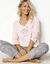 Pyjama en coton manches longues imprimé roses (gris / rose)