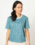 T-shirt imprimé, volume boîte (bleu canard)