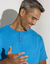 T-shirt Henley confort manches courtes - coton biologique (bleu azur)