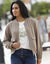 Veste zippée unie, grandes poches (taupe)