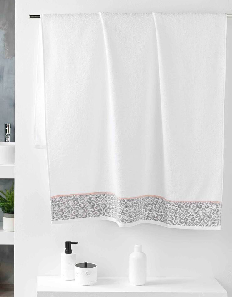 Éponge coton liteau imprimé mosaïque - 450g/m² (blanc) Éponge coton liteau imprimé mosaïque - 450g/m² (blanc)
