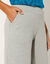 Pantalon coupe large molleton taille élastiquée (gris chiné)