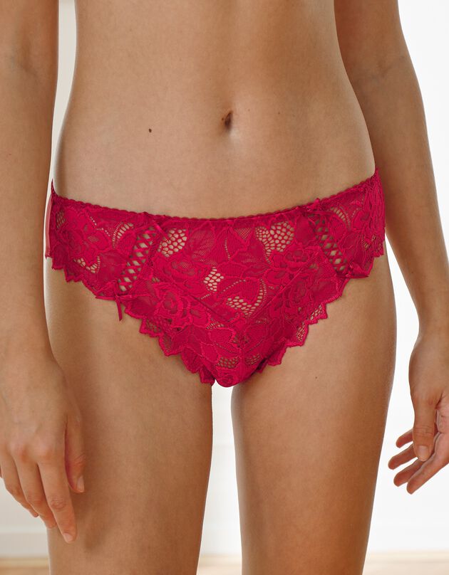 Slip dentelle unie Arum (framboise)
