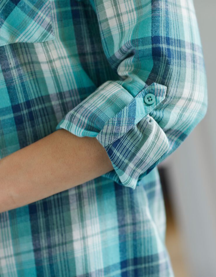 Chemise flanelle à carreaux (vert grisé / marine) Chemise flanelle à carreaux (vert grisé / marine)