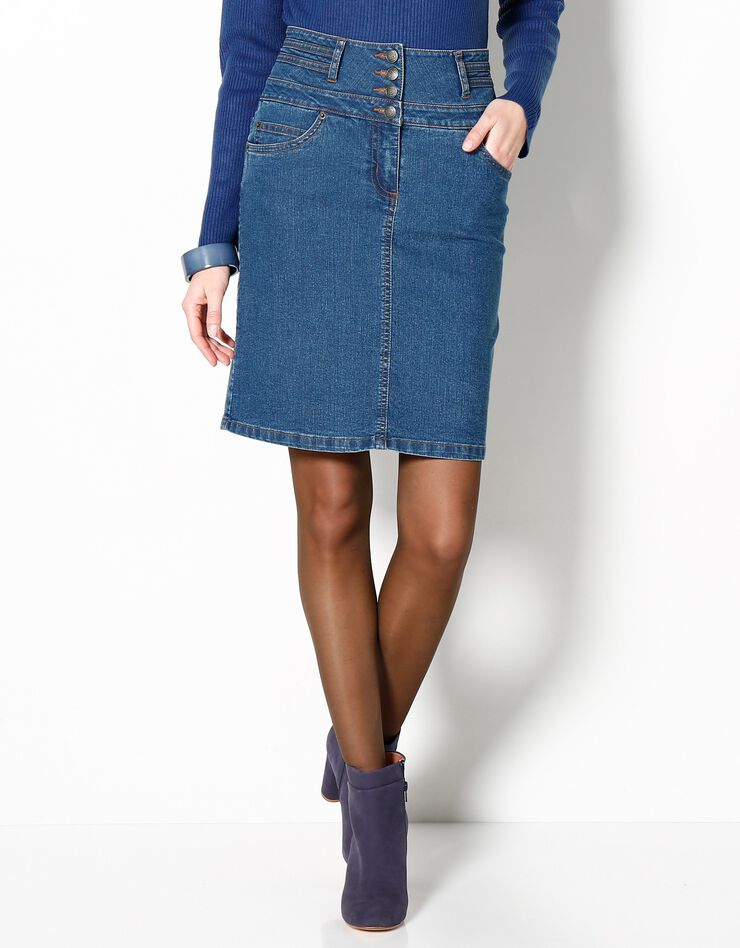Jupe jean taille haute (stone) Jupe jean taille haute (stone)