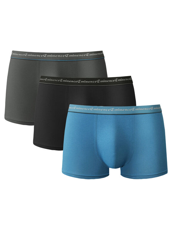 Boxer Business Eminence® - lot de 3. (noir + gris + bleu)