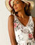 Robe imprimé fleuri et macramé (écru / rose)