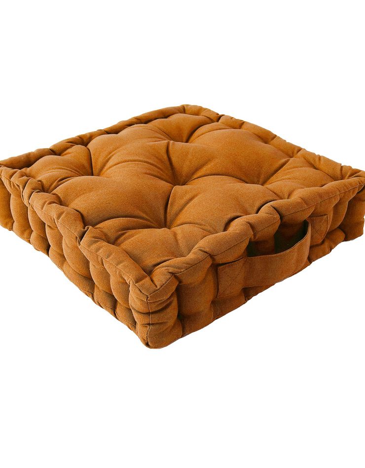 Coussin de sol uni coton (caramel)