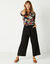 Pantalon raccourci large uni (noir)