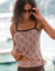 Haut de tankini imprimé ethnique Valiha – coques moulées (chocolat)