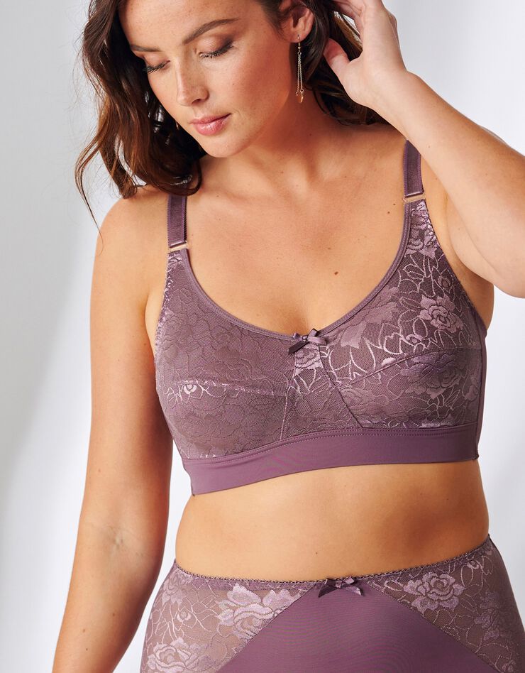 Soutien-gorge dentelle fleurie - sans armatures (prune) Soutien-gorge dentelle fleurie - sans armatures (prune)