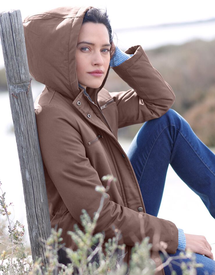 Parka déperlante doublée maille polaire (taupe) Parka déperlante doublée maille polaire (taupe)